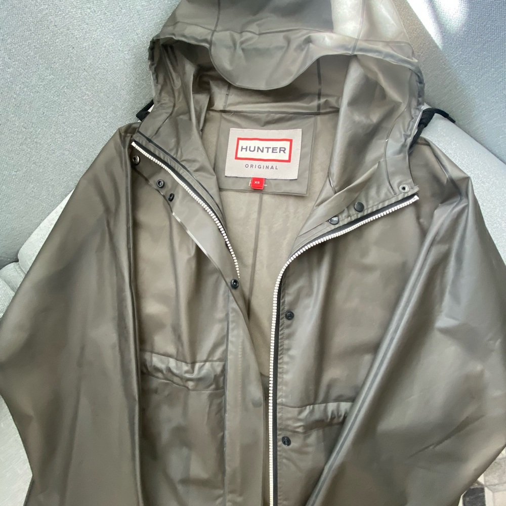 🎯 HUNTER | Translucent Raincoat | XS | Grey